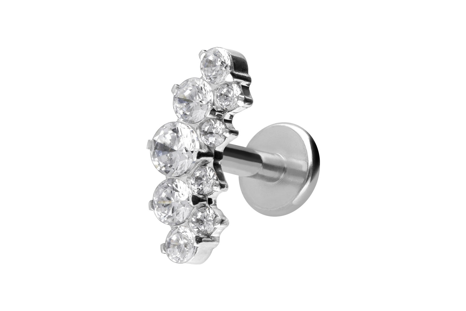 Titan Labret Piercing mit Innengewinde KRISTALLBOGEN